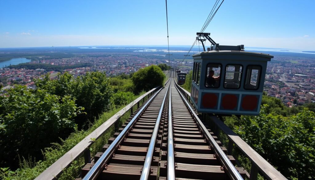 Kauno funikulieriai miesto panoramoje