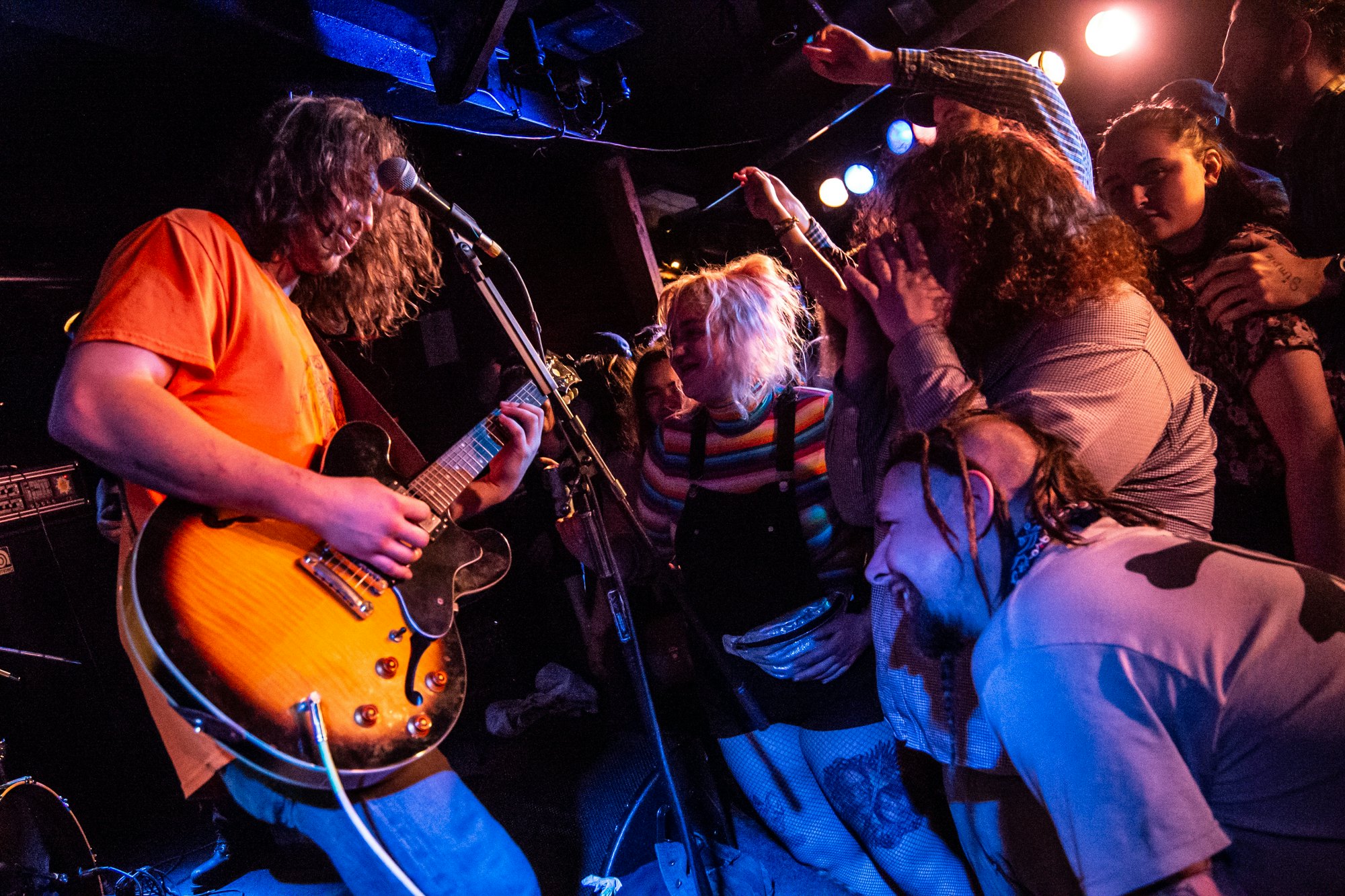 A band performing in a nightclub in Anchorage.