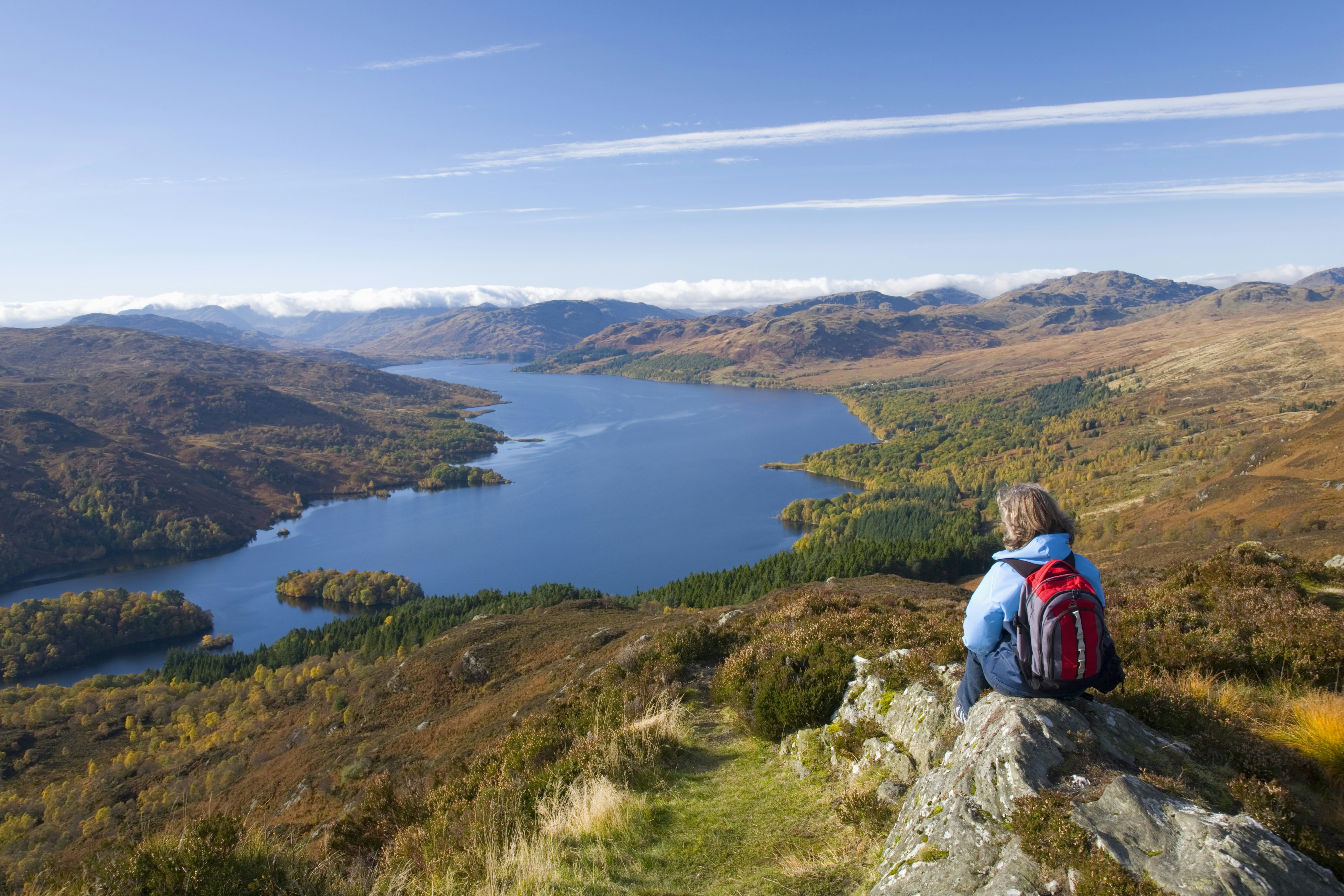 Kelionė pėsčiomis prie Loch Katrine ežero Trossachs nacionaliniame parke