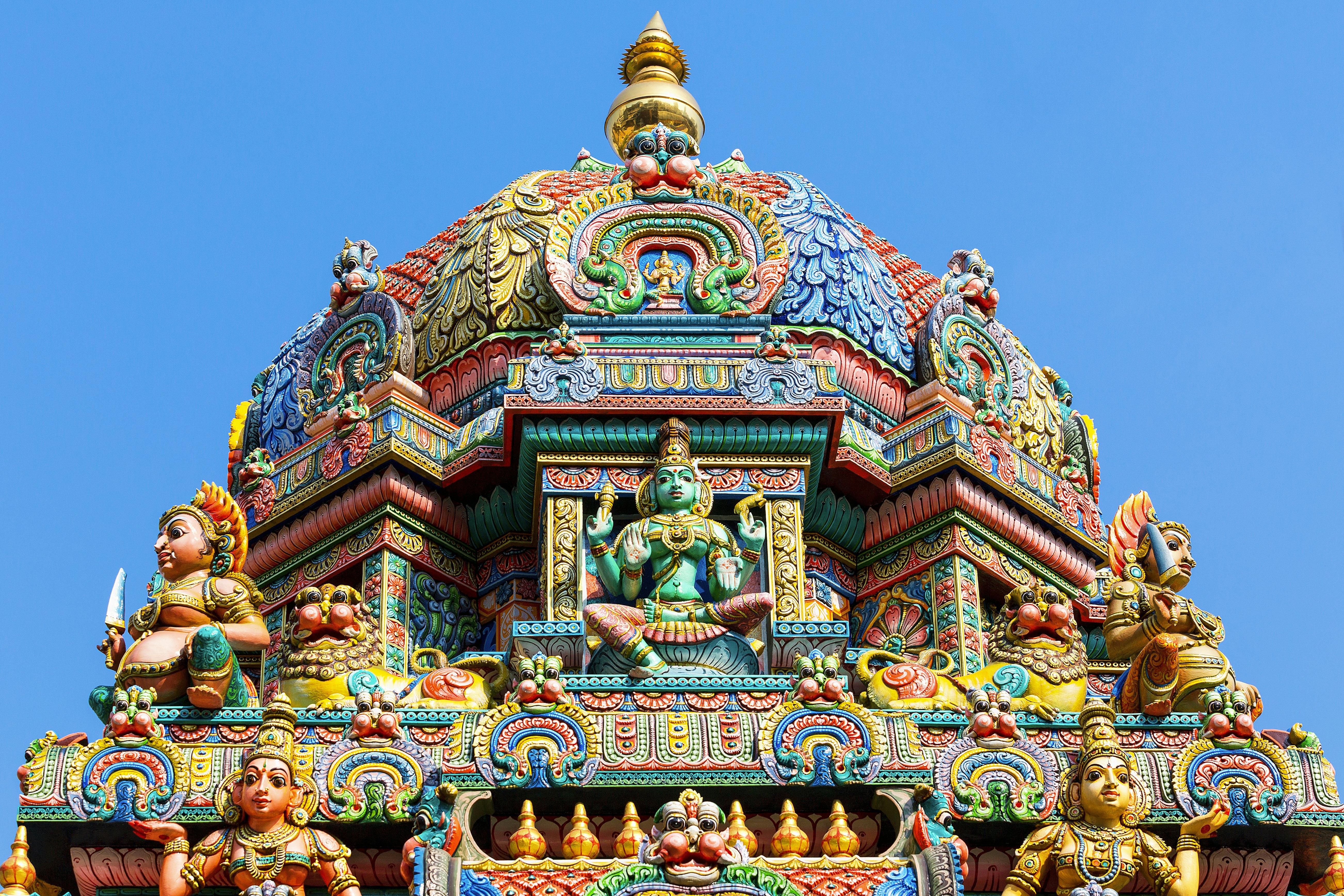 Sri Mariamman šventykla – hinduistinės tradicijos centras Bankoke. Sylvain Sonnet/Getty Images