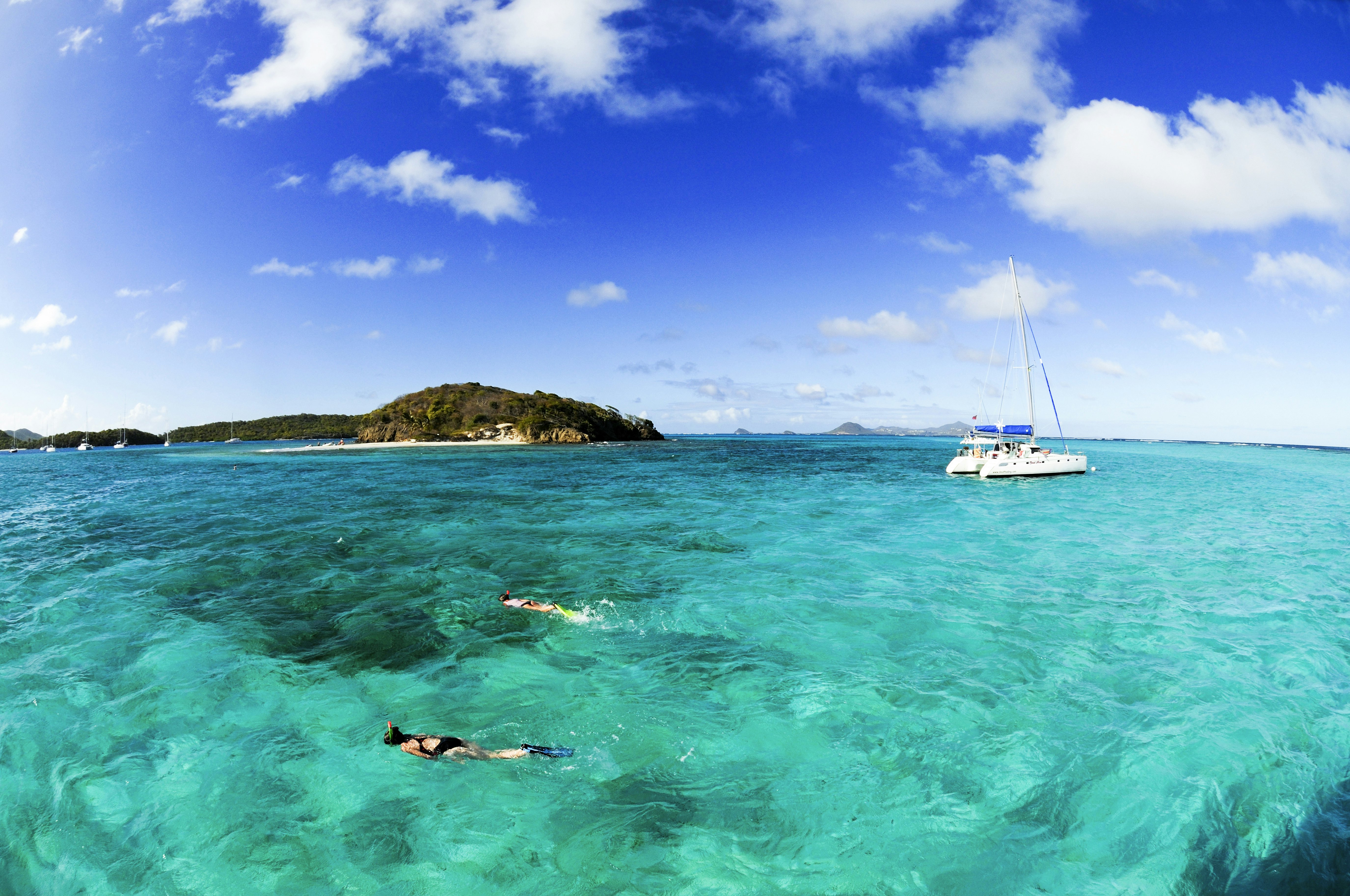 530316346 sailing, two people, recreation, vacation, sailboat, daytime, outdoors, snorkeling, leisure, hobbies, sail, Tobago Cays, snorkels, caribbean, activity, saint vincent Sailing, Tobago Cays, Saint Vincent, Caribbean