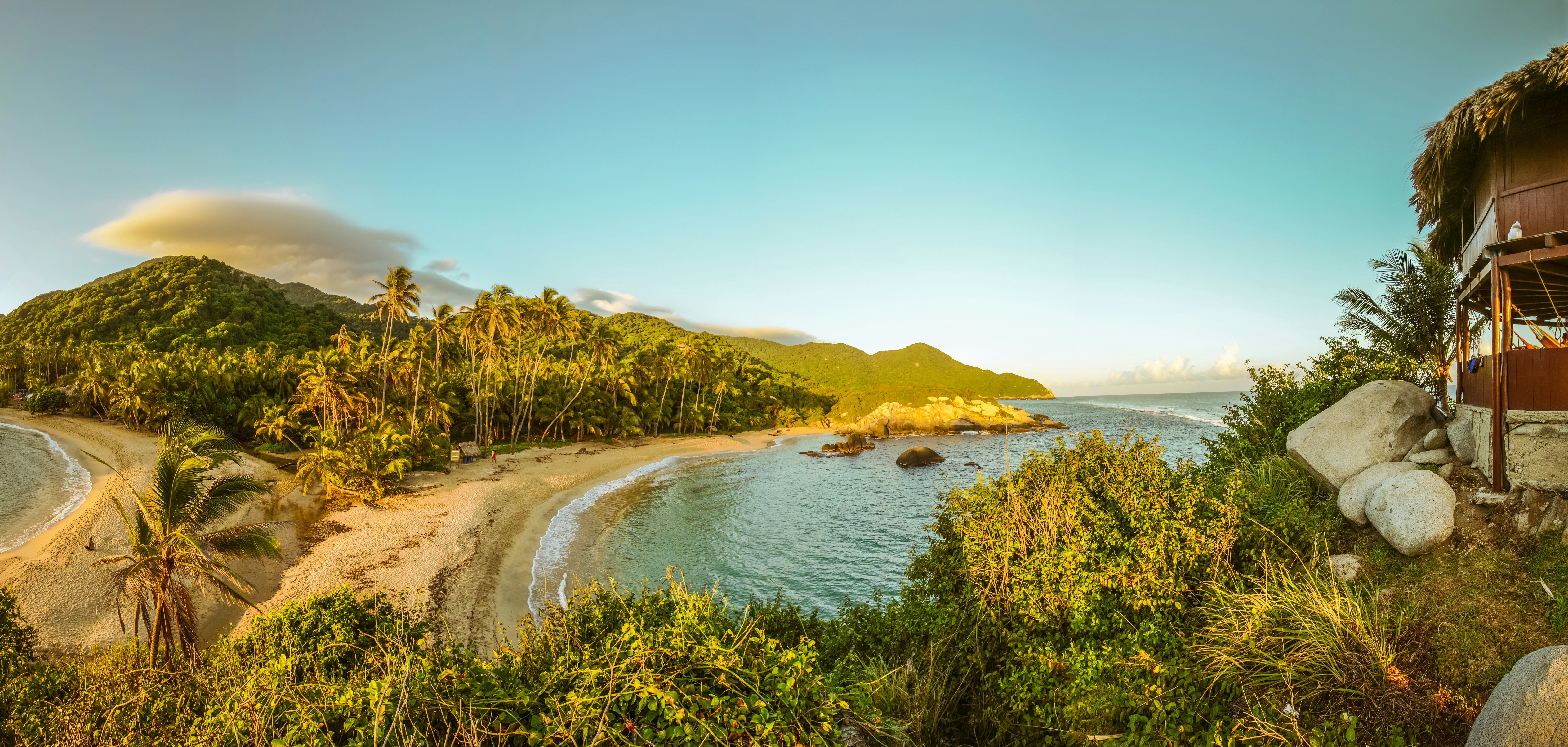 Rytas paplūdimyje Tayrona parke.