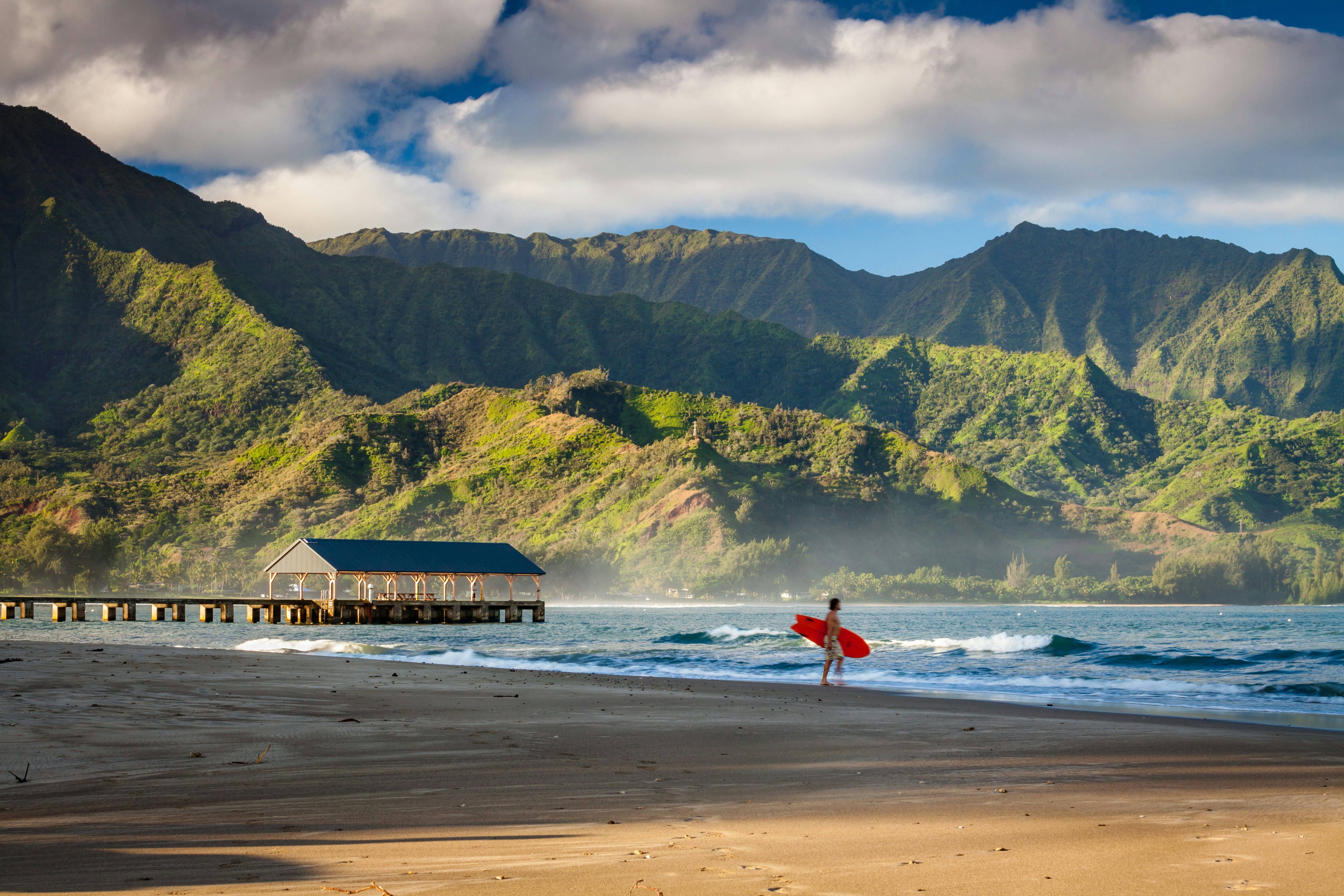 Hanalei Bay on Kauaʻi, Hawaii.