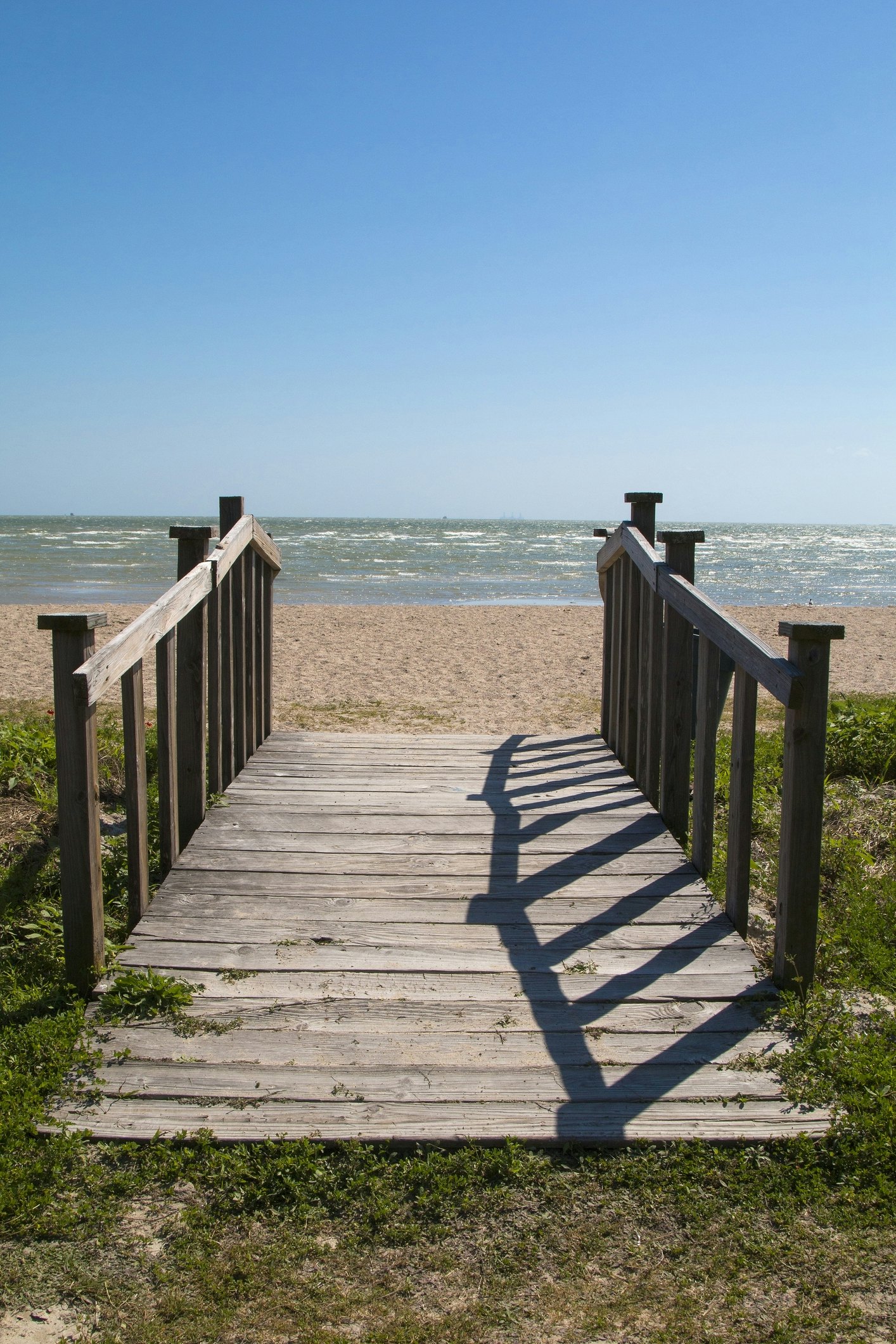 Beach Boardwalk on Rockport Beach in Texas.
