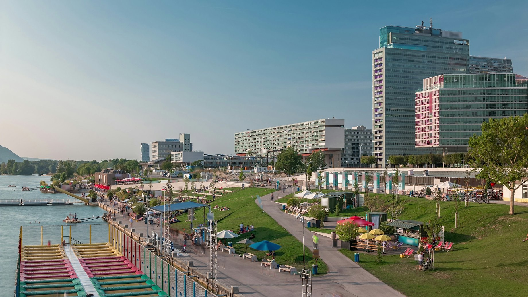 Copa Beach teritorija prie Naujojo Dunojaus Vienos 22-ame rajone, Austrija