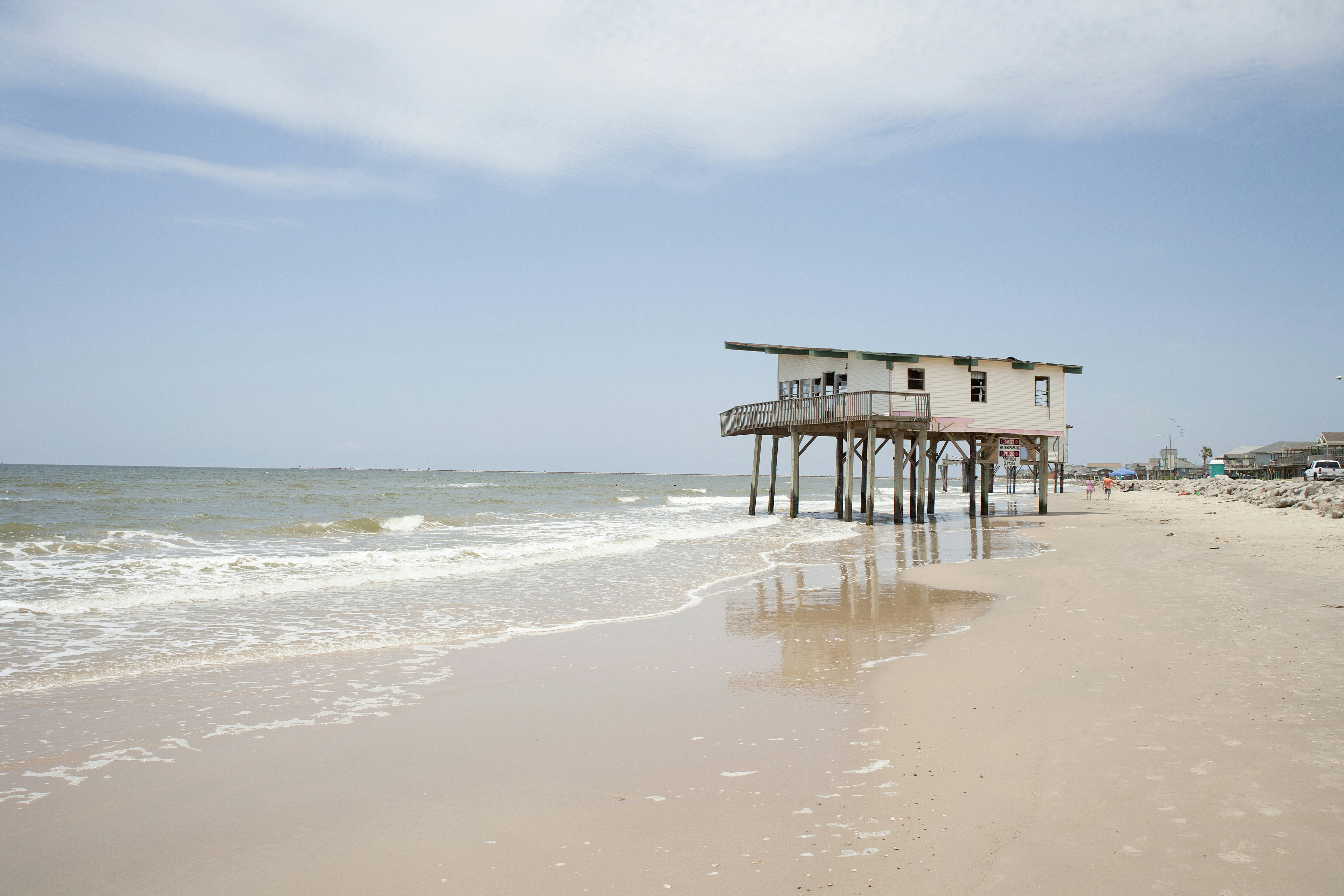Ruined Beach house on Surfside Beach, Texas