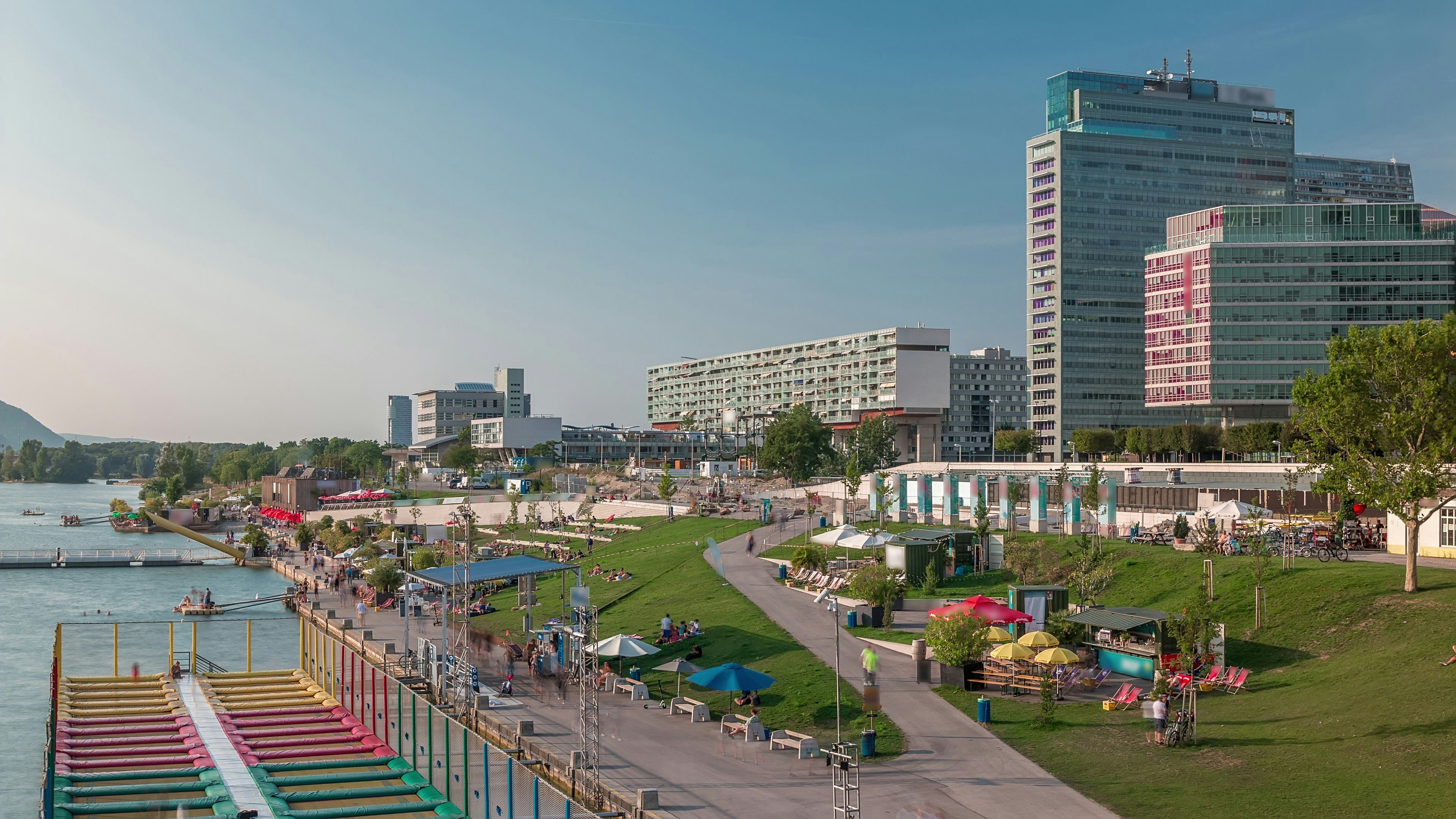Copa Cagrana (or Copa Beach), an area by the Neue Donau (New Danube) in the 22th district of Vienna.