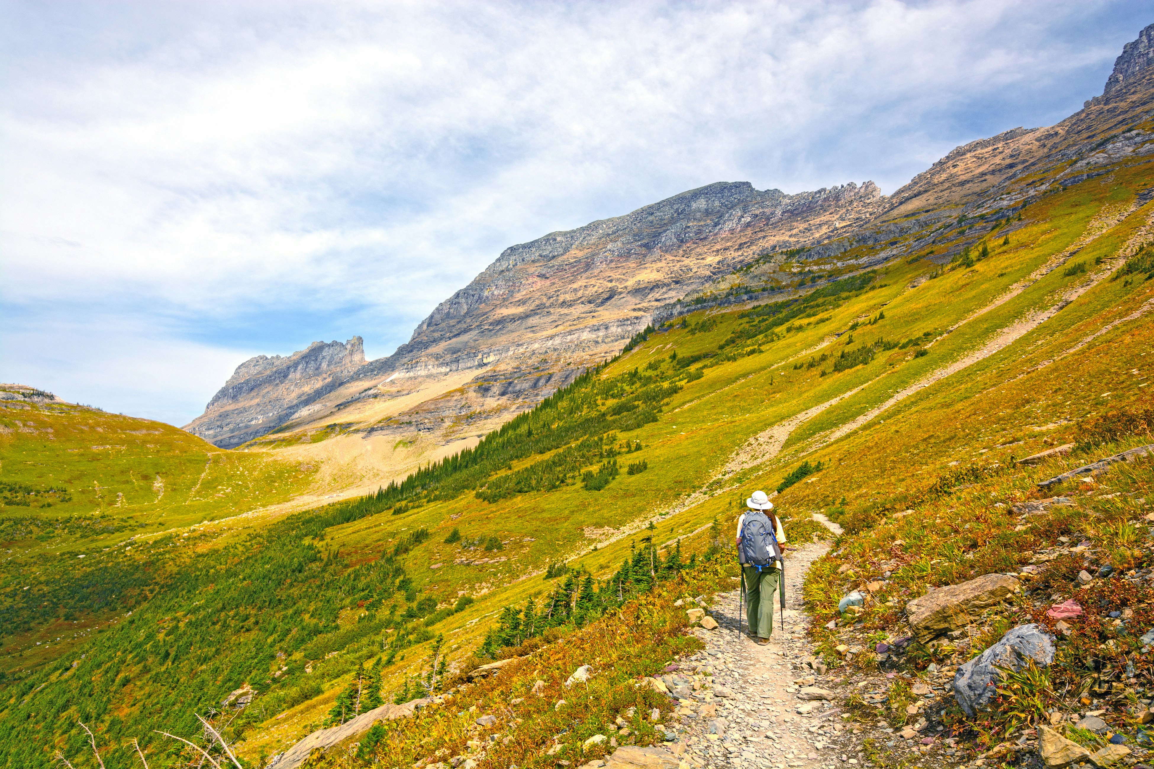 Žygis Glacier nacionaliniame parke rudenį
